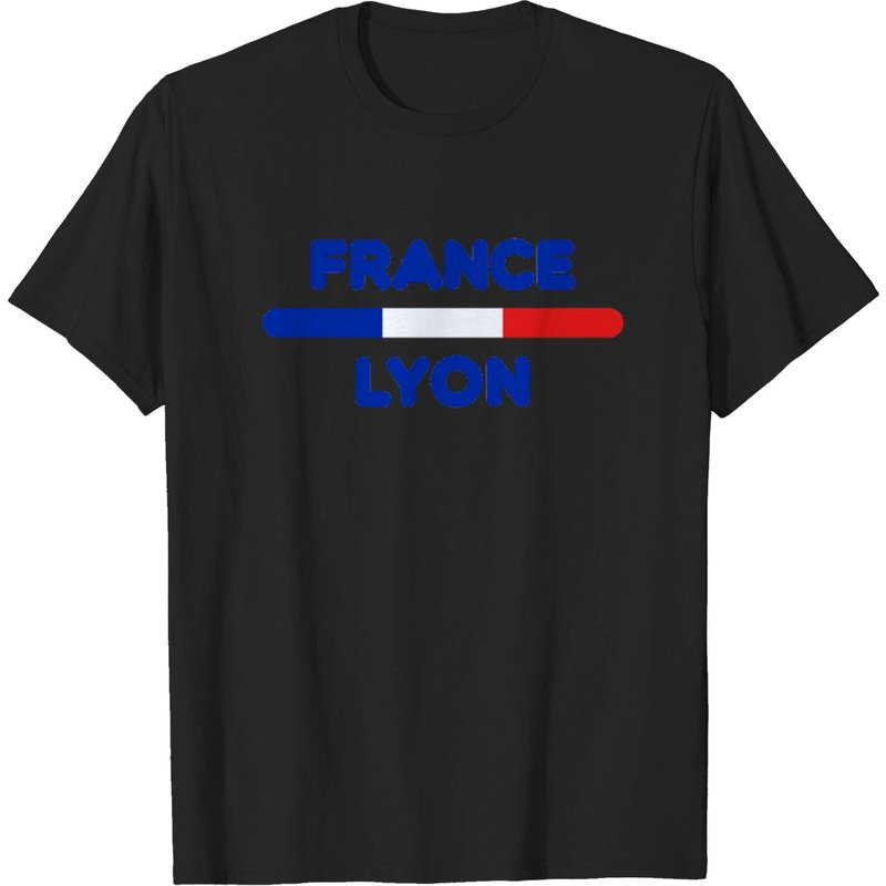 France Lyon France Flag T-Shirt for Men — Mens T Shirts