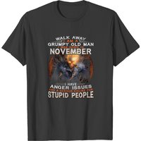 Walk Away I'm A Grumpy Old Man Born In November T-Shirt — Mens T Shirts