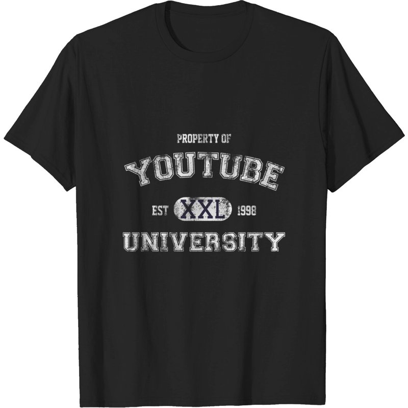 T-shirt You Tube University pour hommes en noir — T-shirts pour hommes