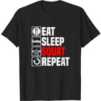 Eat Sleep Squat T-Shirt for Men in Black