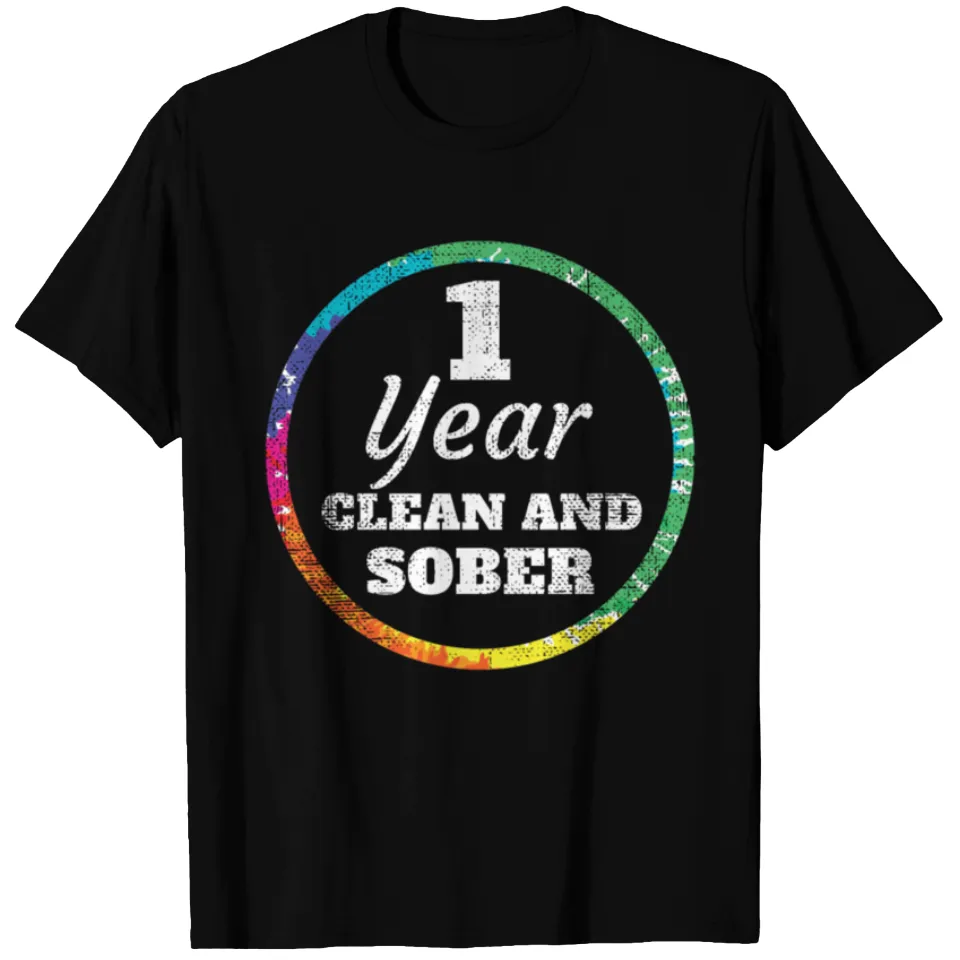 T-shirt lourd pour homme 1 an sobre et en santé — T-shirts pour hommes