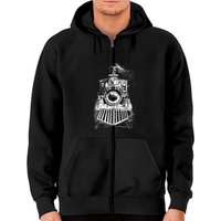 Vintage Locomotive Steam Engine Zip Hoodies for Men — Mens Hoodies
