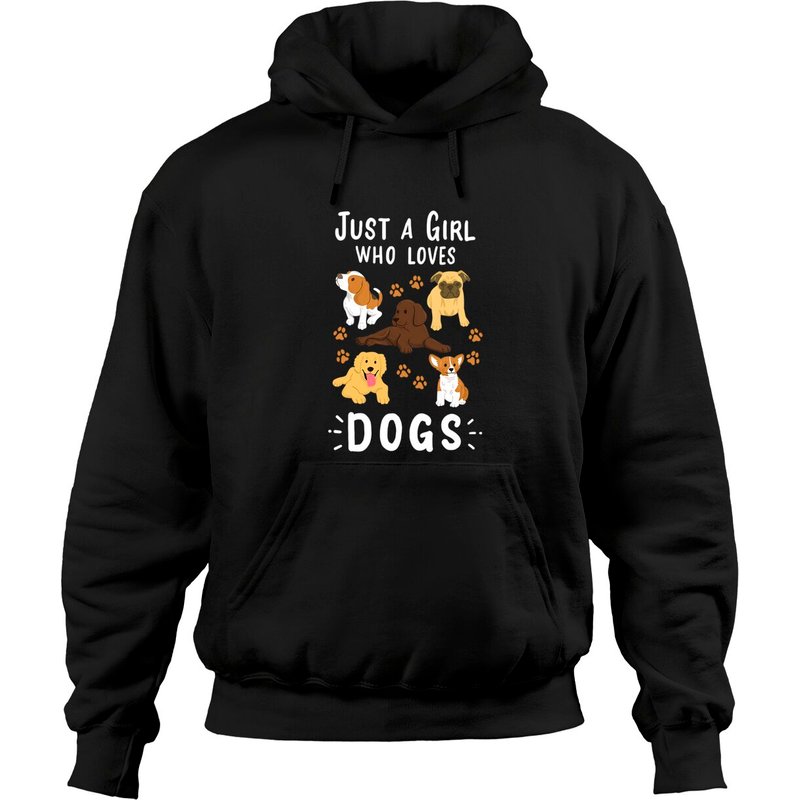 Enfant Juste Une Fille Qui Aime Les Chiens Hoodie pour Filles — Sweats à capuche pour hommes