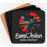 Eurovision Song Contest Logo Coasters with Cork Bottoms