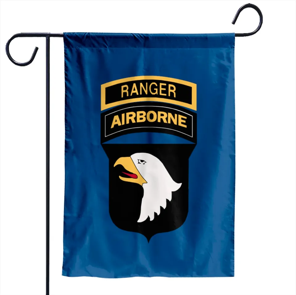 101st Airborne Ranger Garden Flag with Ranger Tab — Decorative Flags