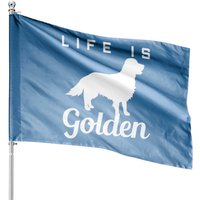 Golden Retriever Dog House Flags - Double-Sided Print