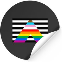 LGBTQ Ally Progress Pride Flag Classic Stickers