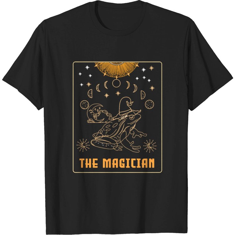 T-shirt Magicien Gothique avec Chapeau de Sorcier et Grenouille — T-shirts pour hommes