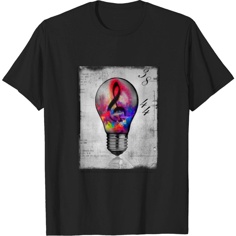 T-shirt Musical Light pour hommes en noir