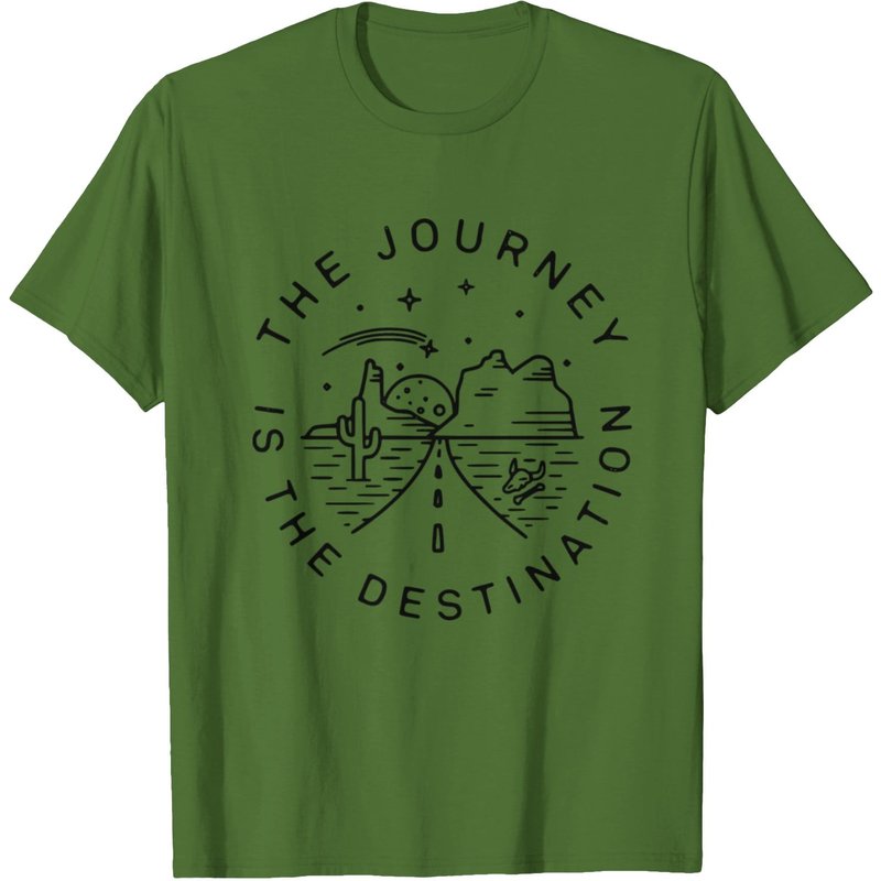 T-shirt minimal Railroader The Journey Is The Destination pour hommes