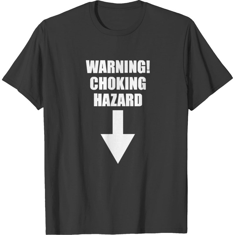 T-shirt imprimé avertissant du risque d'étouffement pour hommes