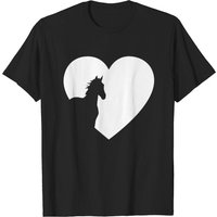 T-shirt Silhouette I Love Horse Heart pour hommes — T-shirts pour hommes