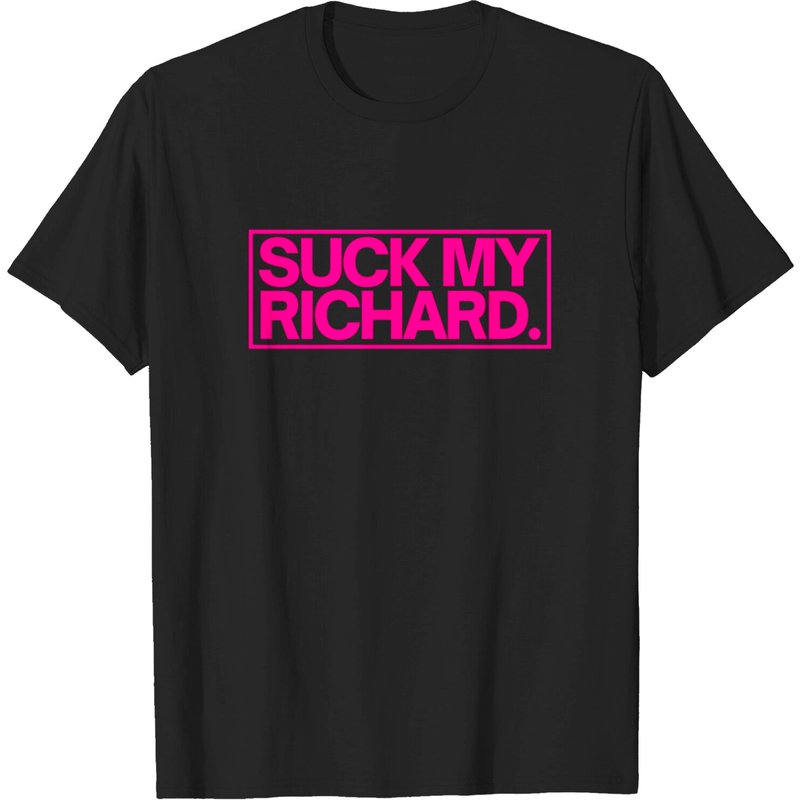 T-shirt Suck My Richard Lettres Roses Néon pour Hommes — T-shirts pour hommes