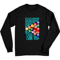 Rack’em Up Billiards - T-shirt à manches longues pour joueurs de billard