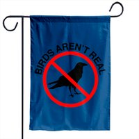 Drapeau de jardin « Les oiseaux ne sont pas réels » interdit