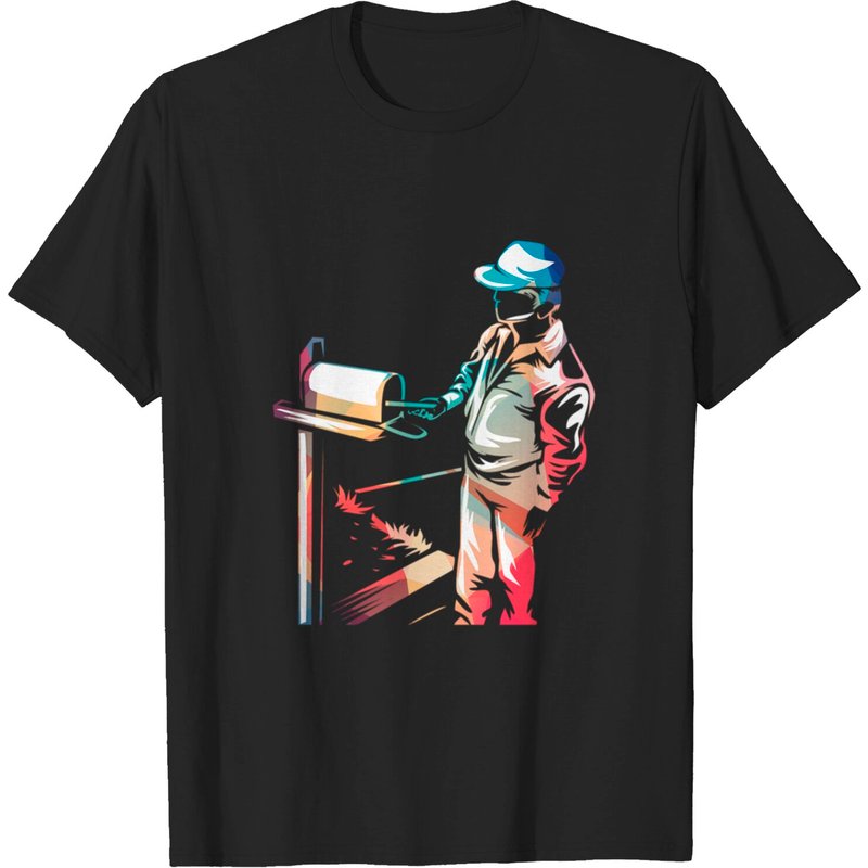 T-shirt Noir pour Hommes Postman