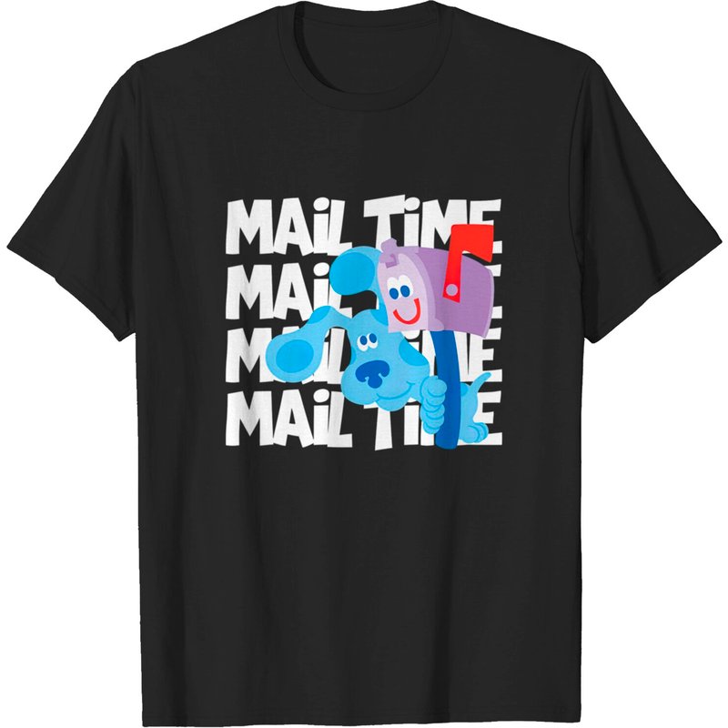 T-shirt Mail Time With Blues Clues pour hommes en noir — T-shirts pour hommes