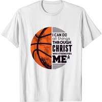 T-shirt Basketball Je peux tout faire par le Christ pour hommes