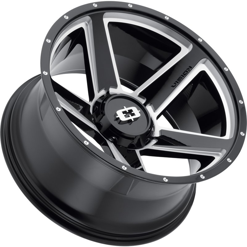 Vision HD 390 Empire HD Gloss Black Milled Wheels - 15x6 - 5x114.3 — Wheels & Rims