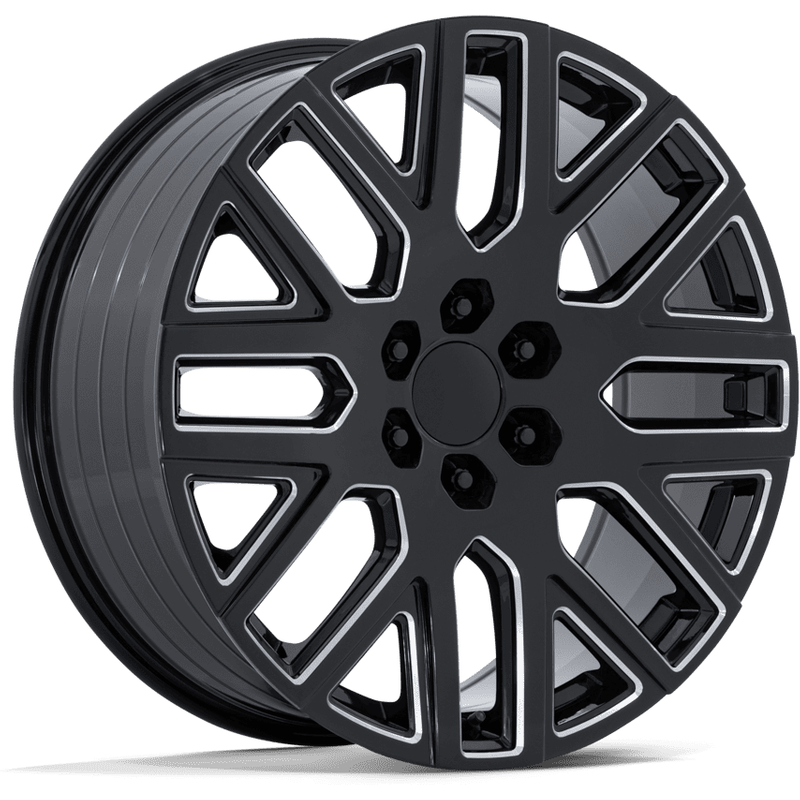 Performance Replicas PR231 Gloss Black Milled 22x9 Rims 6x139.7 — Wheels & Rims