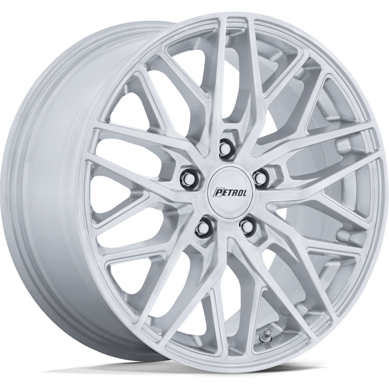 Petrol PE004 P3E Machined Brushed Gloss Silver Wheels - 17x8 — Wheels & Rims