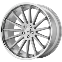Roues Asanti Black ABL-24 Beta Argent Brossé avec Contour Chrome — Roues et jantes