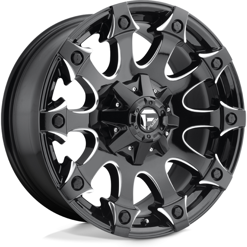 Fuel D578 Battle AXE Gloss Black Milled Wheels - 18x9 -6x114.3 — Wheels & Rims