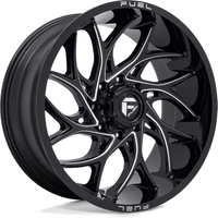 Roues Fuel FF78 Milled Noir Brillant - 24x11 - Motif de boulon 8x170