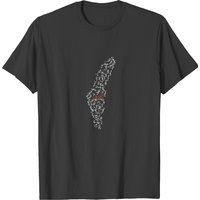 T-shirt pour hommes avec carte de la Palestine et ses villes — T-shirts pour hommes