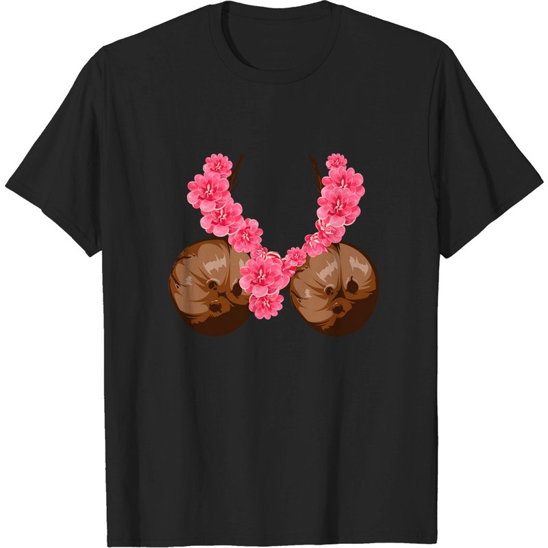 T-shirt DIY Halloween à motif de soutien-gorge hawaïen pour hommes