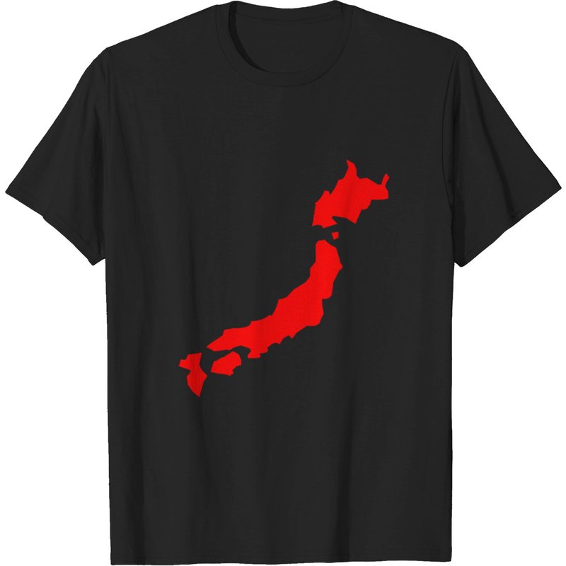 T-shirt carte des îles du Japon pour hommes en noir — T-shirts pour hommes