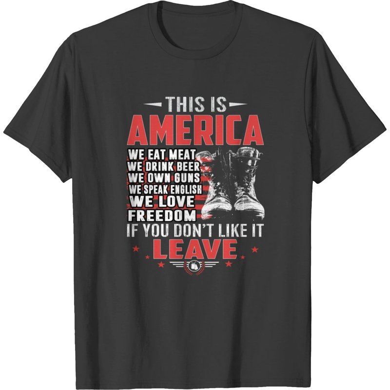 T-shirt This Is America We Eat Meat We Drink Beer pour hommes