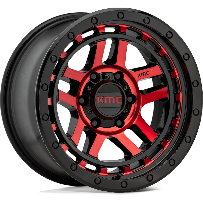 KMC KM540 Recon Gloss Black Machined 17x9 Rims -6x139.7 Bolt Pattern — Wheels & Rims