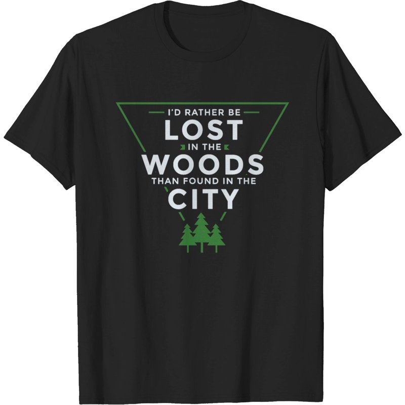 T-shirt Pour Hommes I'd Rather Be Lost In The Woods — T-shirts pour hommes