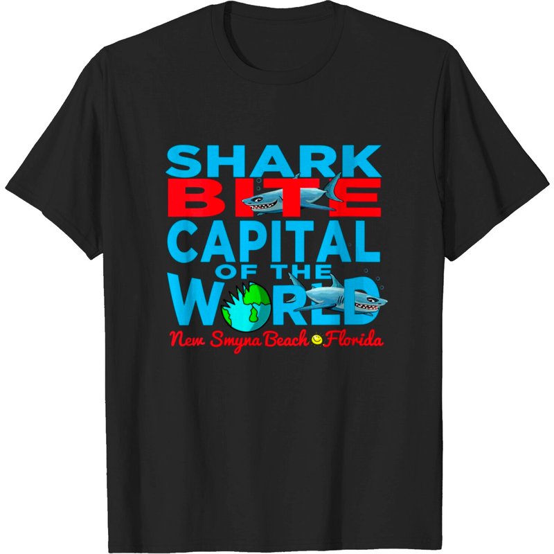 T-shirt Shark Bite Capital dans le monde New Smyrna Daytona pour hommes