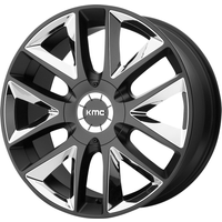 KMC Wheel KM710 Takedown Satin Black with Chrome Inserts 22x9.5