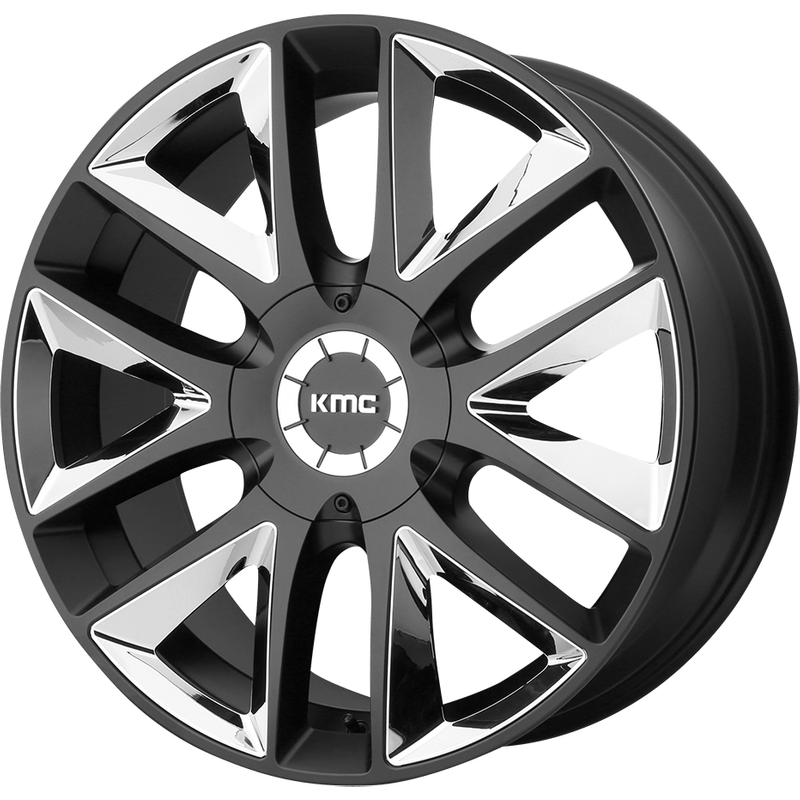 Jante KMC KM710 Takedown Noir Satin avec Inserts Chrome 22x9.5 — Roues et jantes