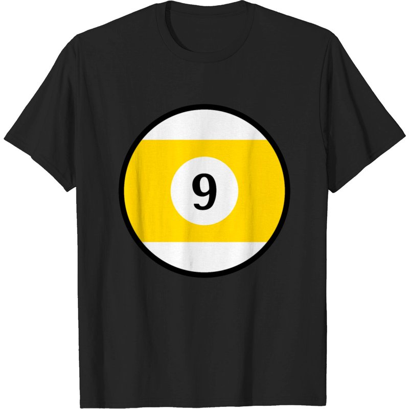 T-shirt Billiard Stripes Yellow 9 Ball pour hommes