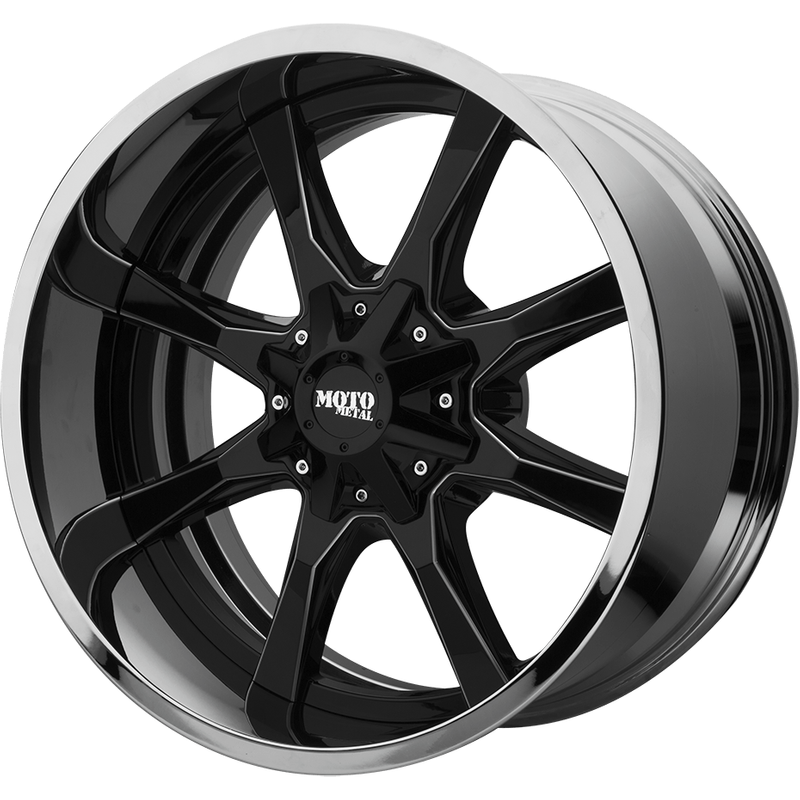 Roues Moto Metal MO201 Noir Brillant Centre Moulé - 22x12 - 6x135 — Roues et jantes