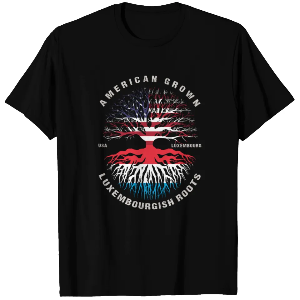 T-shirt Drapeau du Luxembourg Racines Luxembourgeoises Américaines pour Hommes — T-shirts pour hommes