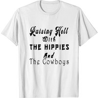 T-shirt Raising Hell With The Hippies And The Cowboys pour hommes