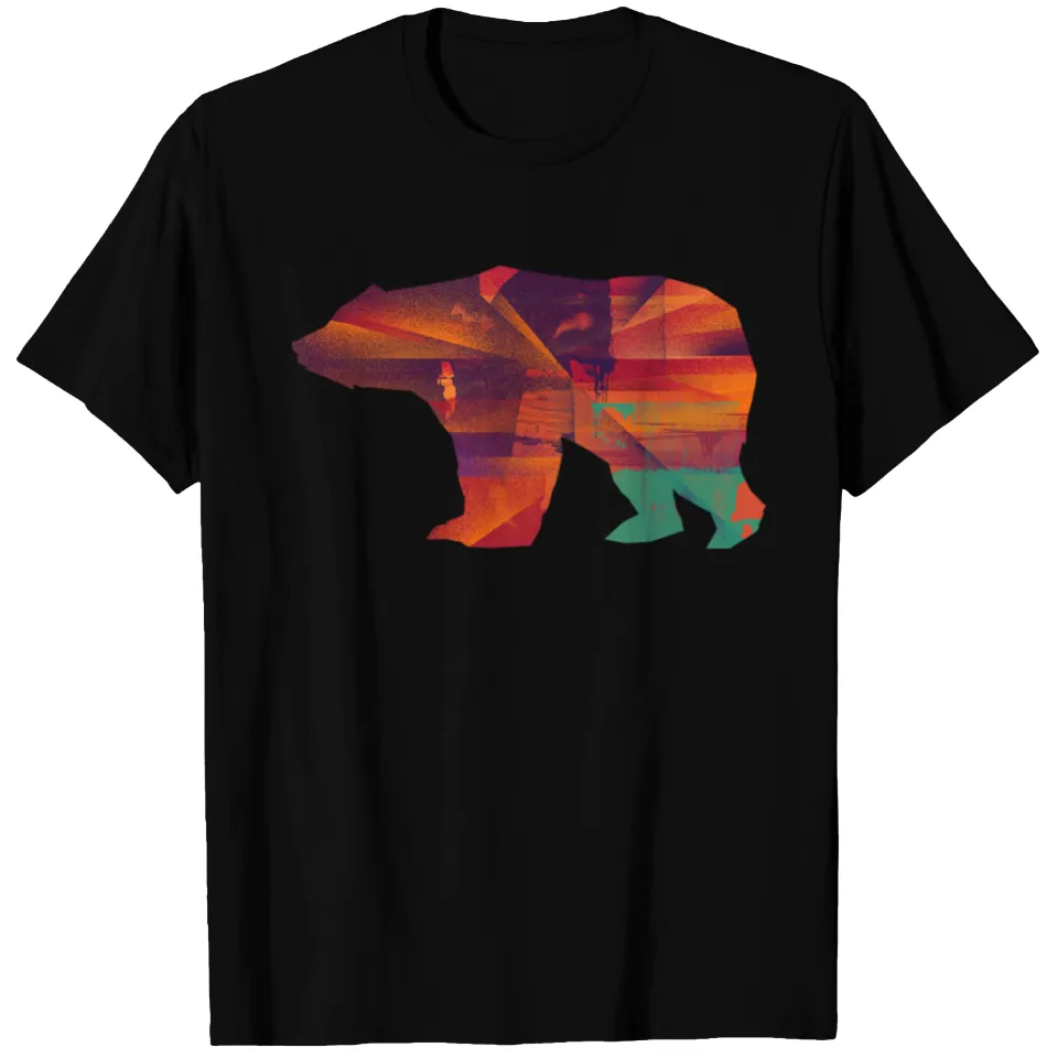 T-shirt Art Bear pour hommes en noir