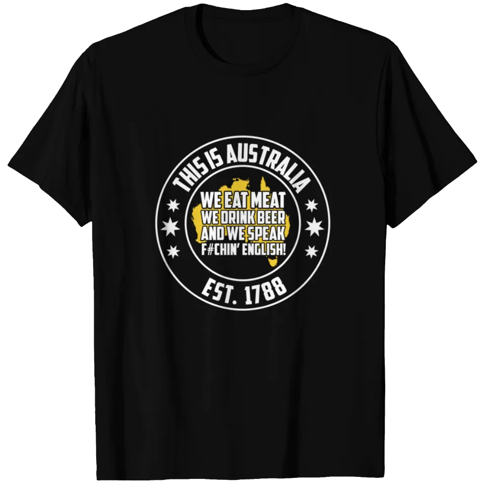 T-shirt Australie Est 1788 pour hommes en noir — T-shirts pour hommes