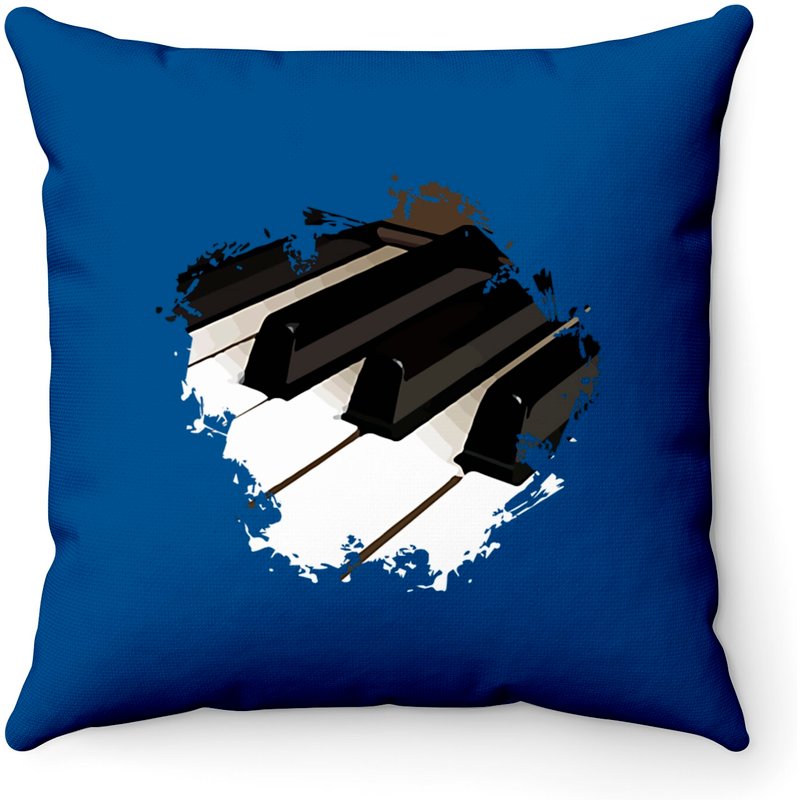 Piano Music Throw Pillows - Royal Blue Cover Only — Decorative Cushions
