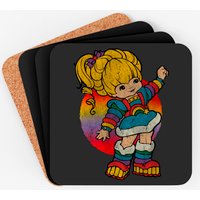 Rainbow Brite Distressed Coasters with Cork Bottom