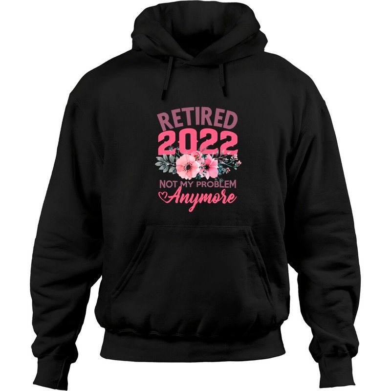 Hoodie Unisexe Retired 2022 en Noir — Sweats à capuche pour hommes