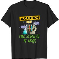 Avertissement : Scientifique Fou au Travail T-Shirt pour Hommes