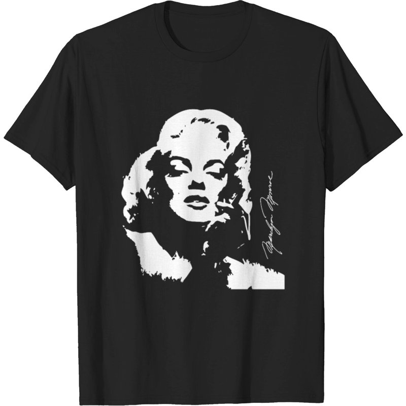 T-shirt Marilyn Monroe avec signature pour hommes en noir — T-shirts pour hommes