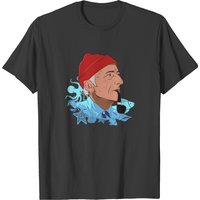 T-shirt Jacques-Yves Cousteau pour hommes en noir — T-shirts pour hommes