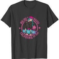T-shirt pour hommes California Malibu Skateboard Skater Girl